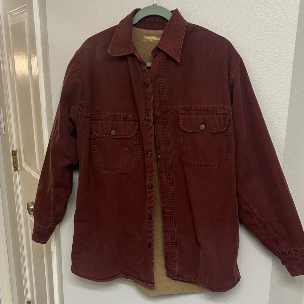 Vintage Men's Burgundy Shirt Jacket